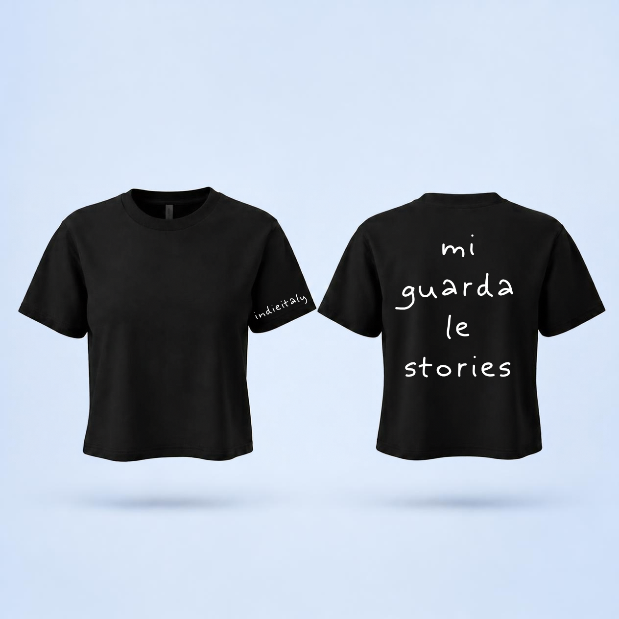 TSHIRT CROP OVER DONNA mi guarda le stories - immagine 1