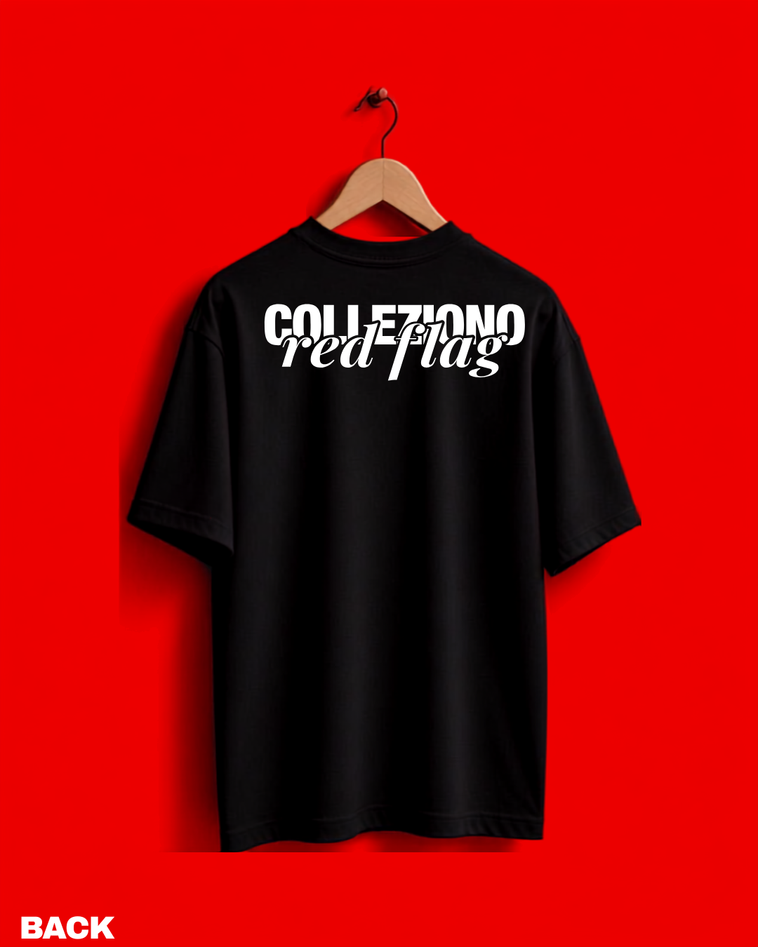 TSHIRT UNISEX OVER colleziono red flag - immagine 2